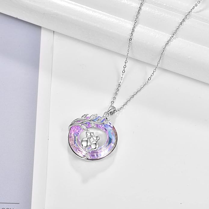 Dreamboat Sterling Silver Cat Necklace for Women Crystal Necklace Cute Animal Necklace Kitten Necklace Cat Pendant Friendship Cat Jewelry Gifts