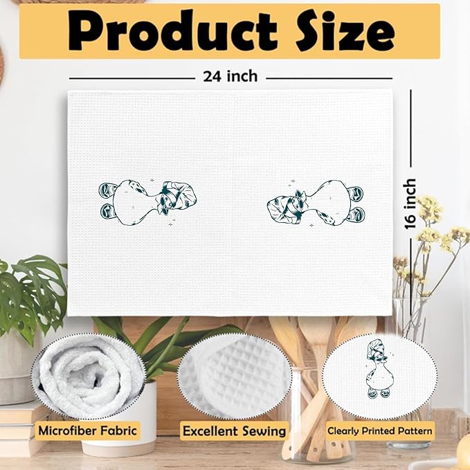 Funny Bar Kitchen Bathroom Decor Towels - Funny Housewarming Kitchen Dish Towels Gift for Family Friends Colleagues, Cool Duck in Slippers Bathroom Hand Towels 16″×24″Inches