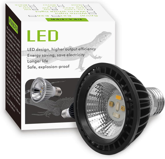UVB Light Bulb for Reptiles, LED 3W 5.0 UVA UVB Heat Lamp Bulbs Ideal for Rainforest Reptiles, Bearded Dragons Lizard Turtle Tortoise Iguanas Chameleons Snake (1 Pack)