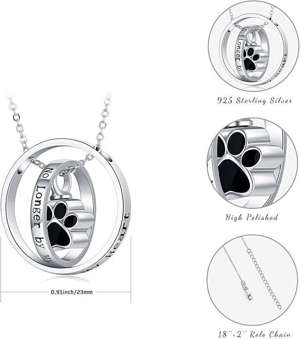 JUSTKIDSTOY Cremation Jewelry 925 Sterling Silver Sunflower/Rose/Paw Urn Necklace for Ashes Memorial Keepsake Gifts for Women