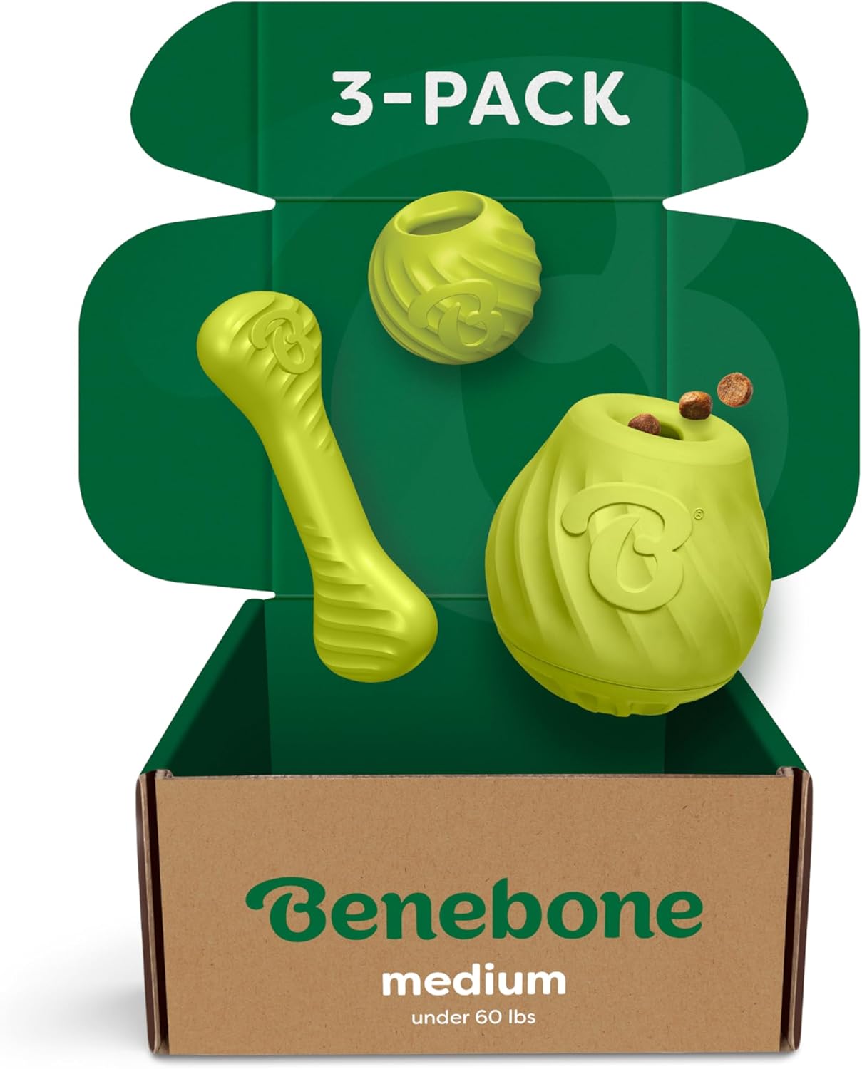 Benebone 3-Pack Ball/Bone Medium/Pawbler