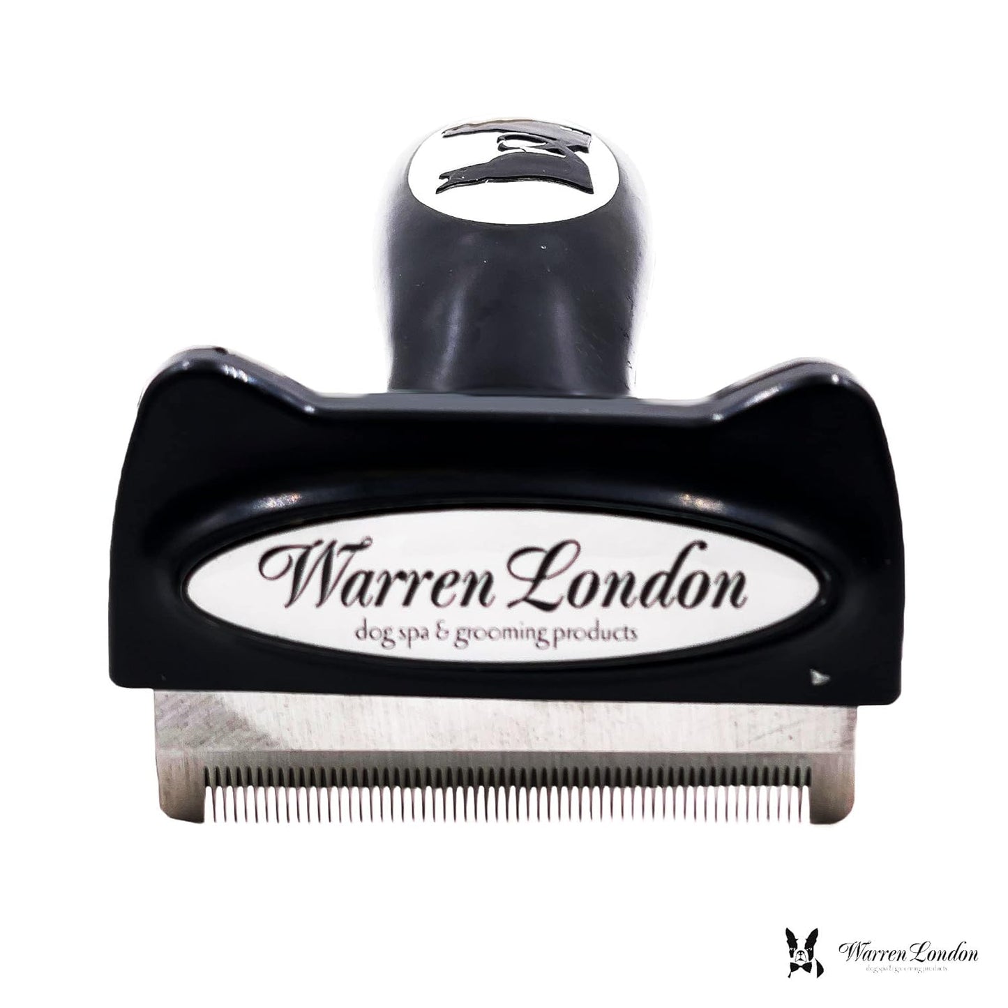 Warren London Medium Long-Hair Deshedding Brush | 2.5″ Stainless ¼″ Teeth | Breaks Up Mats & Captures Loose Undercoat | For Spaniels, Aussies & Mixed Breeds