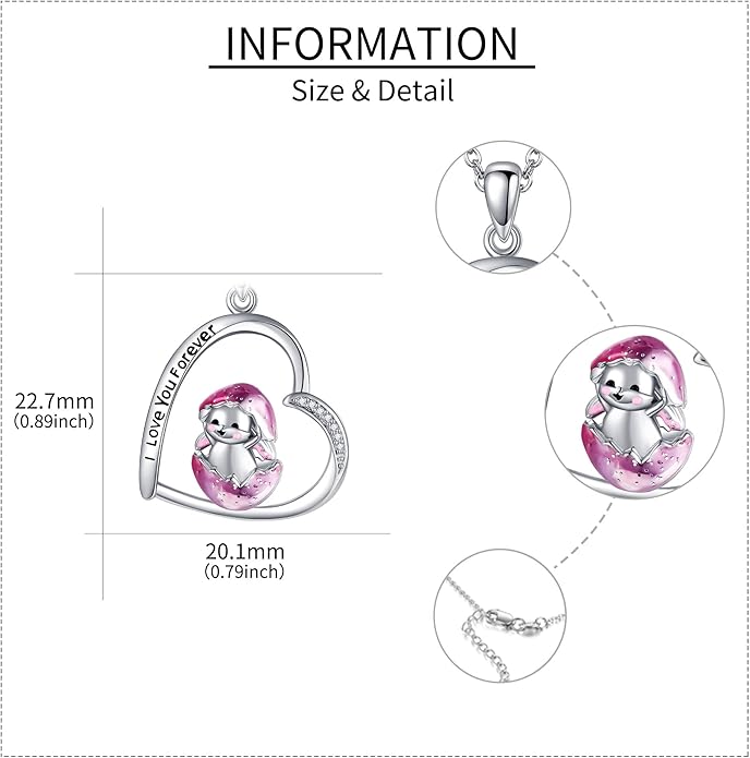 MONGAS Penguins/Guinea Pig/Pig/Fox/Corgi/Frog/Bunny/Koala8/Cow/French Bulldog Necklaces Penguin Gifts 925 Sterling Silver Hugging Penguins Cute Animal Jewelry for Women Sister