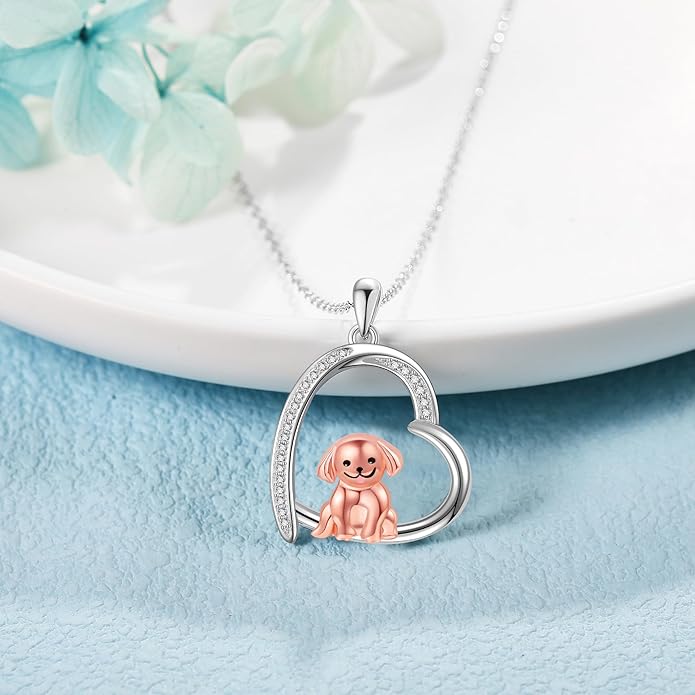 MONGAS Penguins/Guinea Pig/Pig/Fox/Corgi/Frog/Bunny/Koala8/Cow/French Bulldog Necklaces Penguin Gifts 925 Sterling Silver Hugging Penguins Cute Animal Jewelry for Women Sister