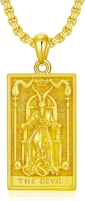 PELOVNY Tarot Card Necklace 925 Sterling Silver Skeleton Necklace The Sun Moon Star Strength Lovers Death Devil Fool Tarot Jewelry Christmas Birthday Gifts for Men Women Unisex