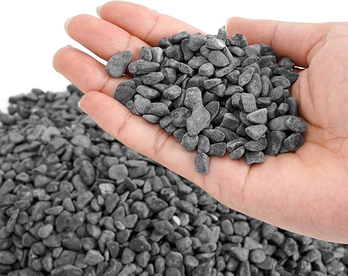 Mr. Fireglass Natural Decorative Gray Bean Pebbles 1/5" Crushed Gravel Stone for Decorating Garden, Succulent Plants and Walkway (2-lb Bag)