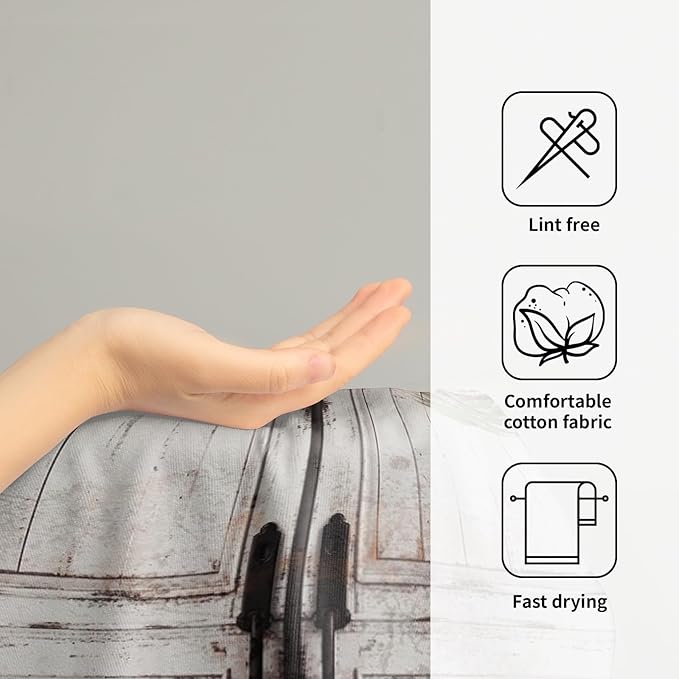 Giwawa Rustic Wood Hand Towels Set of 2 Barn Door Dish Towels Soft Absorbent Decorative Fingertip Bath Towel for Bathroom Gym Hotel Home