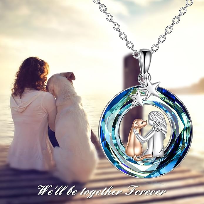 TIGER RIDER Sterling Silver Dog & Cat Pendant Necklace for Girls & Women - Pet Memorial Jewelry