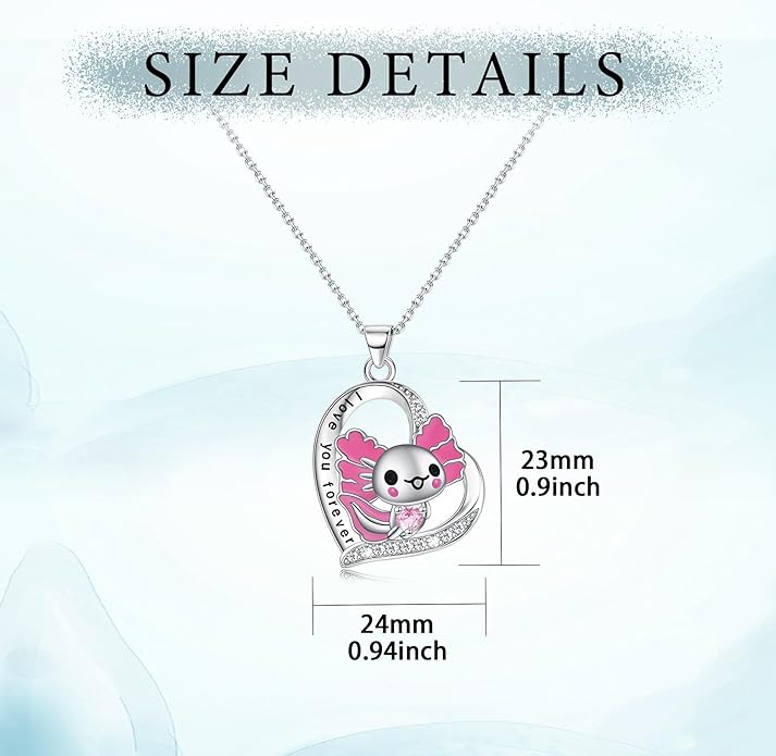 Penguin/Elephant/Frog Mushroom/Cat/Fox/Highland Cow/Axolotl/Yorkie Necklace Jewelry for Women Birthday Christmas Gifts