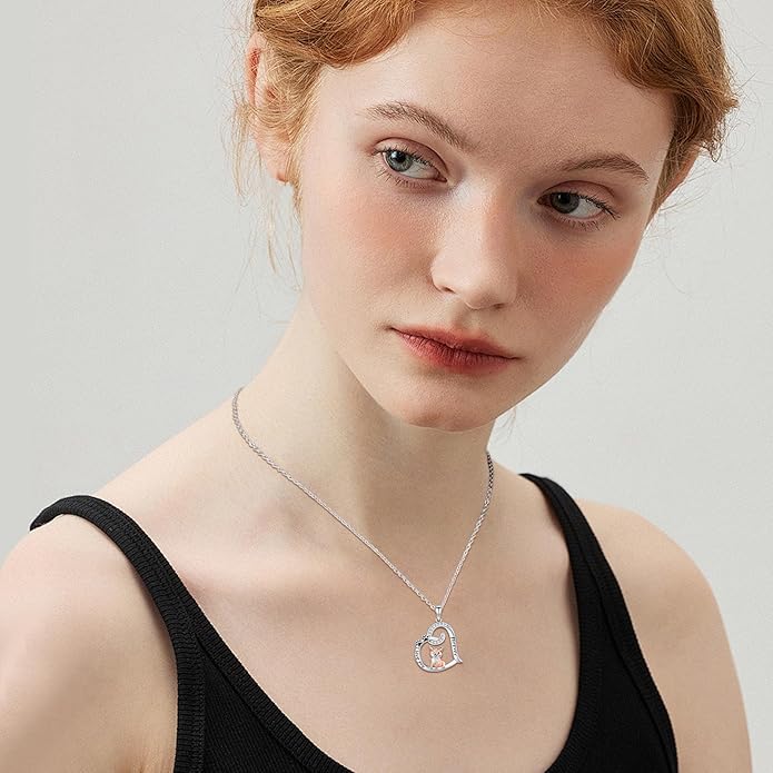 Dog/Paw Print/Infinity Necklace for Women 925 Sterling Silver Heart Dogs Pendant Necklaces Jewelry Christmas Birthday Gifts for Dog Lovers Friends