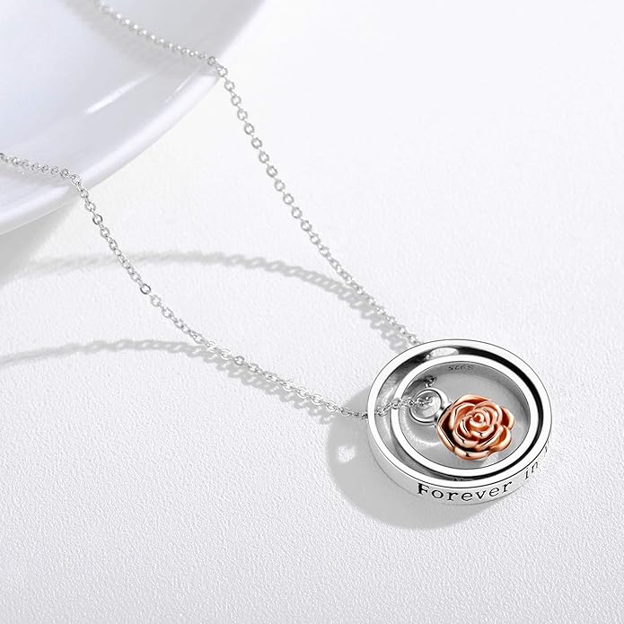 JUSTKIDSTOY Cremation Jewelry 925 Sterling Silver Sunflower/Rose/Paw Urn Necklace for Ashes Memorial Keepsake Gifts for Women