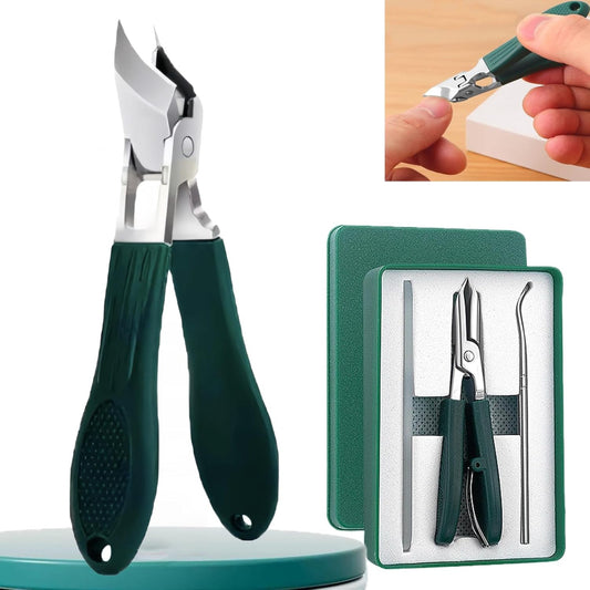 3Pc/Set Eagle Beak Beveled Nail Clippers, Eagle Beak Nail Clippers for Thick Nails, Long Handle Wide Jaw Opening Anti-Splash Slanted Nail Clipper for Men&Women