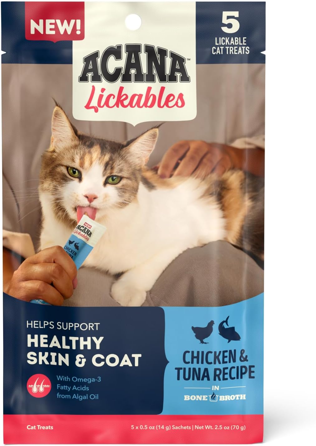 ACANA Lickables Cat Treats Chicken & Tuna Recipe .5oz Tubes (5 Count)