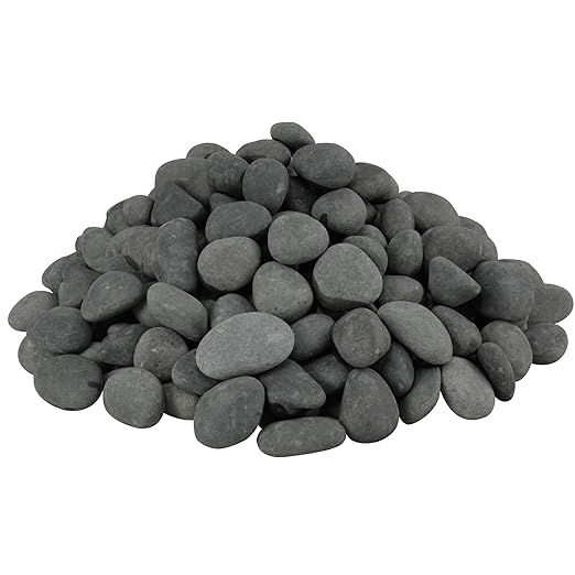 Natural Unpolished Bulk Pebbles 20lbs,1-2 Inch Black River Rocks, Hand-Picked Premium Stones for Landscaping and Garden Design, Fish Tank, Flower Pots, Pathways and Backyard