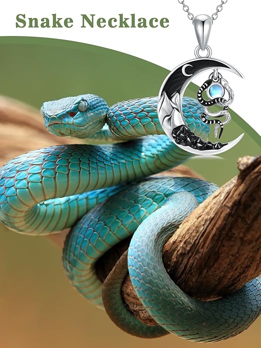 Gothic Jewelry Bat/Cat/Wolf/Dragon/Owl/Fox/Spider/Sun Pendant Sterling Silver Crescent Moon Necklace for Women Girls Black Jewelry Gifts