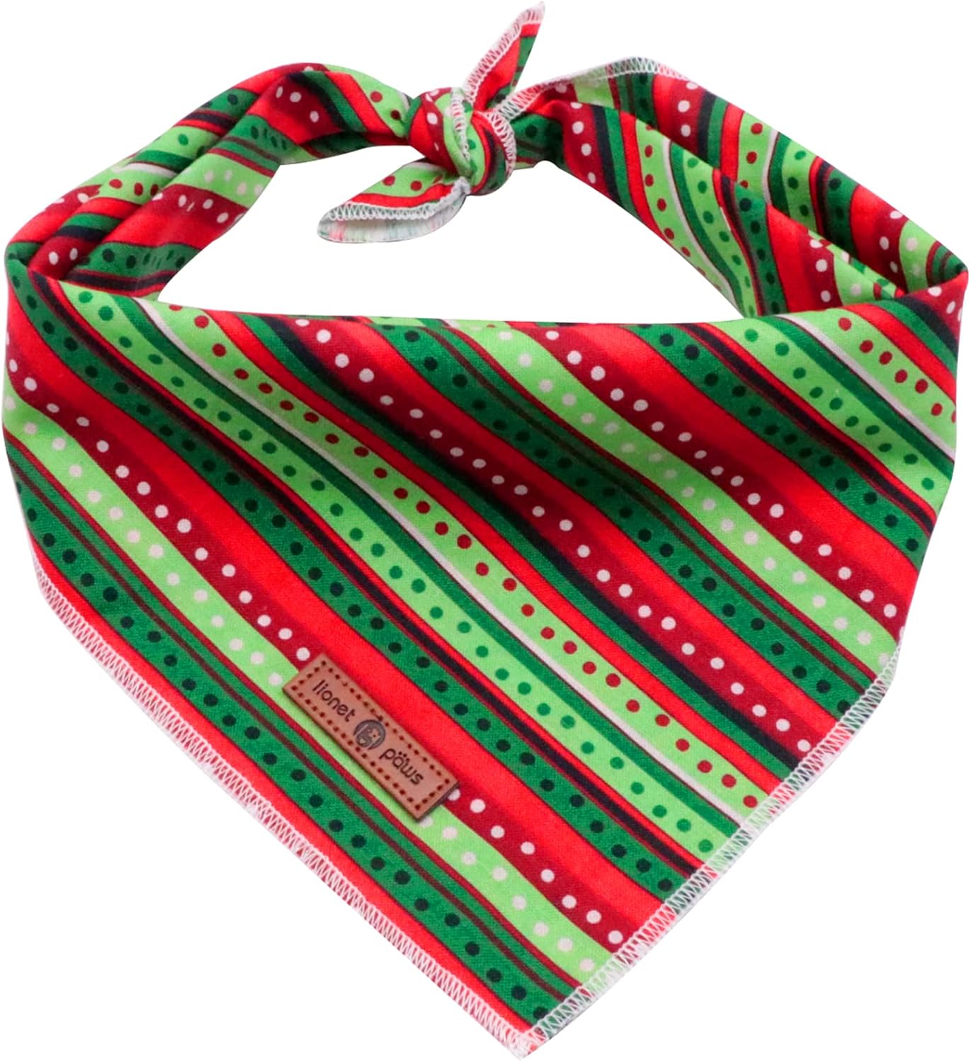lionet paws Christmas Dog Bandana,Fabric Dogs Kerchief for Small Medium Large Dogs,Dog Cotton Triangle Bibs Scarf for Girl Boy