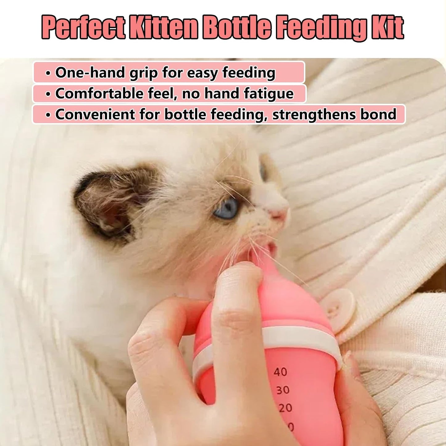 Kitten Bottles for Nursing,Puppy Bottles for Nursing Puppy Milk, Anti-Choking Puppy Feeder Design, with 2 Extra Replaceable Silicone Nipples for Convenient Replacement(Yellow)