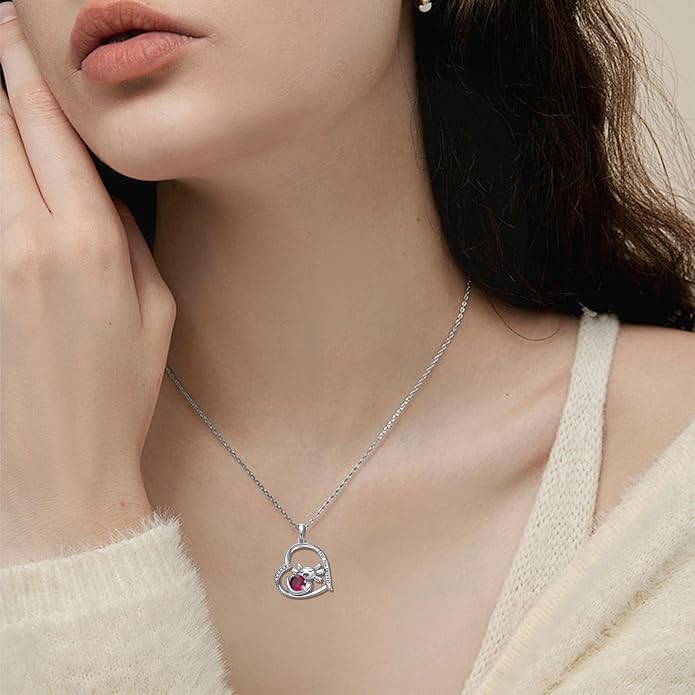 Cat Squirrel Llama Raccoon Tiger Cheetah Elephant Fox Sloth Koala Monkey Horse Dinosaur Axolotl Necklace Animal Pendant Heart Necklace 925 Sterling Silver