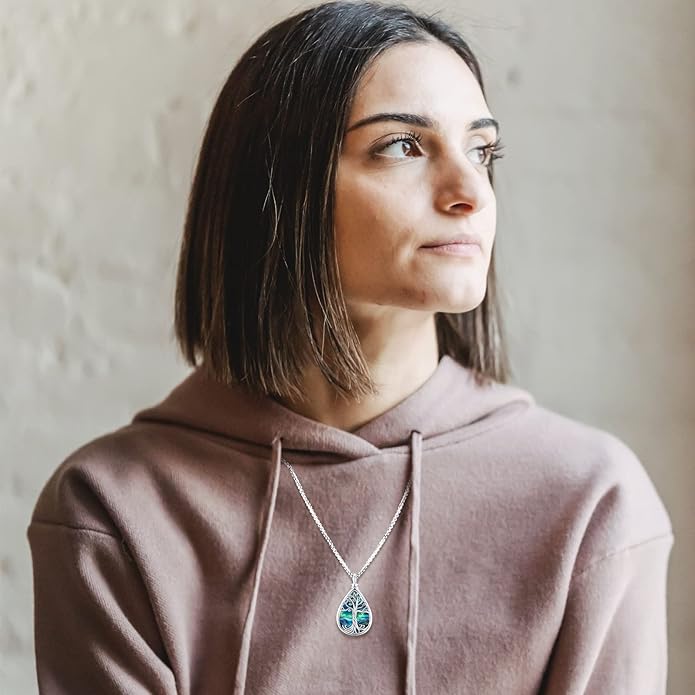 Eusense Cremation Jewelry for Ashes Urn Necklace to Put Ashes In 925 Sterling Silver Memorial Pendant Tree of Life Infinity Urn Necklaces for Ashes Necklace for Women Men