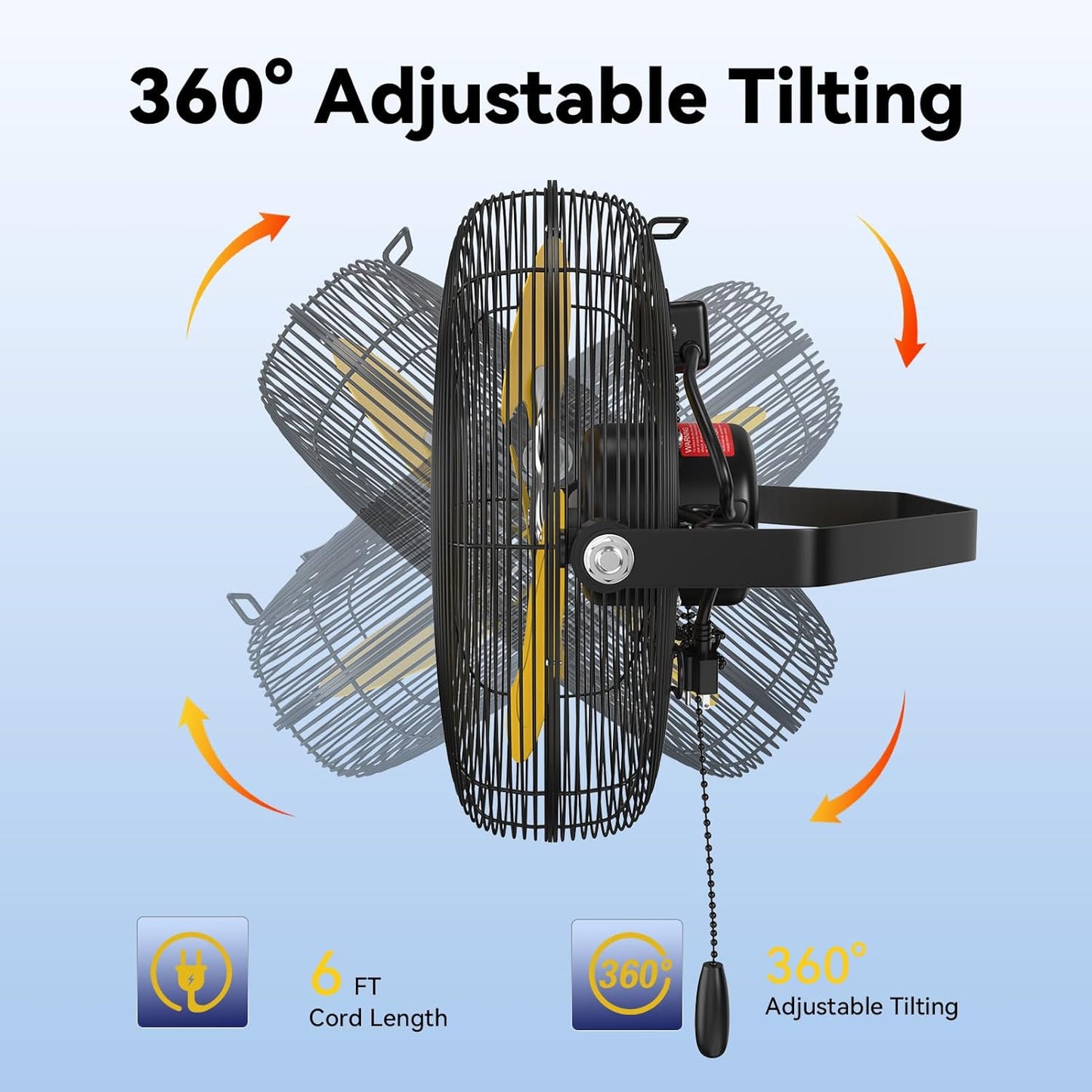 12 Inch Wall Fan Pro Series - Sealed Motor High Velocity Wall Mount Fans for Commercial, Residential, Warehouse, Covered Patio, Shop, Garage, Barn, Gazebo 3 Speed 2800 CFM UL Safety Listed