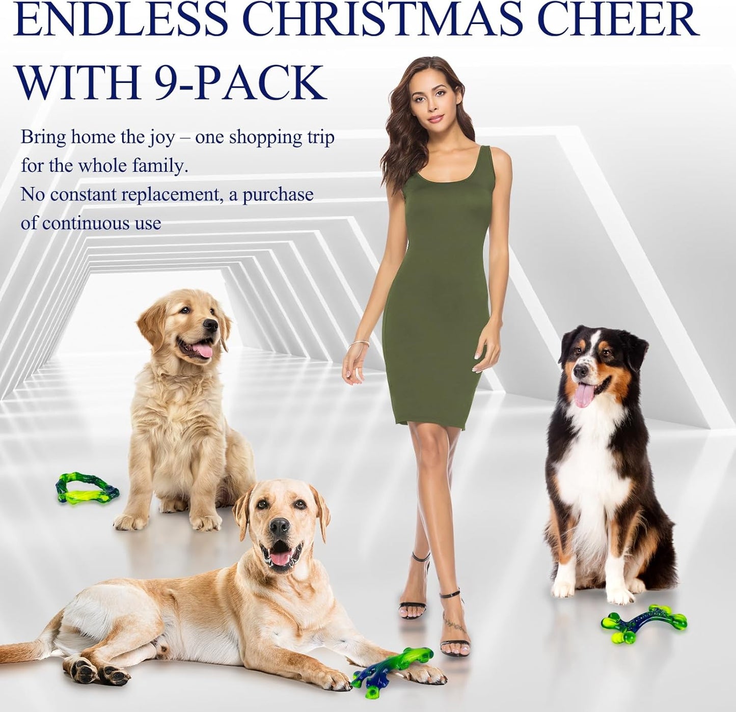 9-Pack Durable Dog Toys for Large Dogs: Durable Chew Toys for Large Breed, Indestructible Dog Toy for Aggressive Chewers, Dog, A for Furry Friends