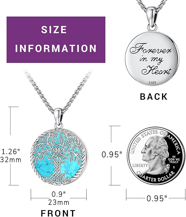 Picture Locket Necklace for Women Men Rose 14K Real Gold 925 Sterling Silver Jewelry Heart Locket Necklace that Holds Pictures Tree of Life Viking Wolf Celtic Knot St Christopher St Michael Pendant