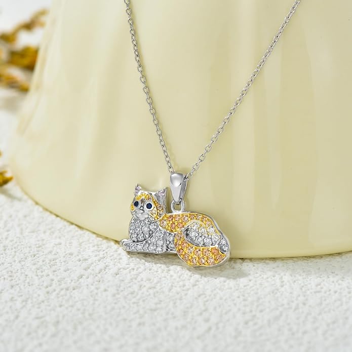 Cat Necklaces 13 Breeds of Cats Necklaces S925 Sterling Silver Cat Pendant for Women