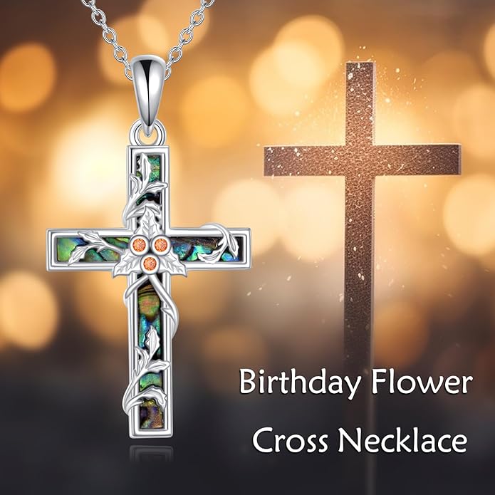 YFN Cross Necklace Sterling Silver Religious Cross Pendant Jewelry Christian Gifts for Women Men