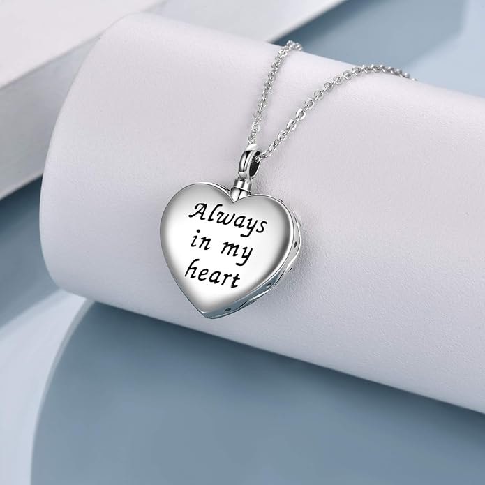ONEFINITY Sterling Silver Always in My Heart Owl Urn Necklace for Ashes Owl Cremation Jewelry for Ashes of Loved Ones Keepsake Jewelry