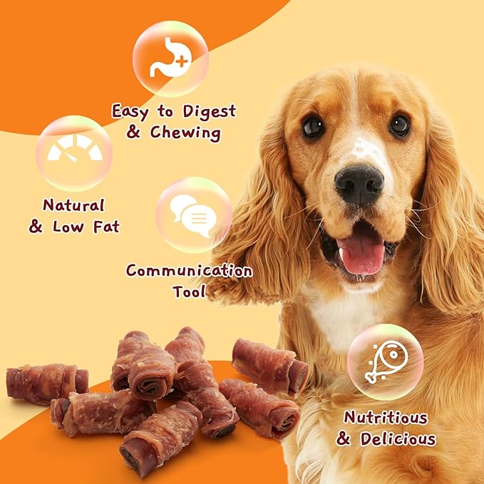Jungle Calling Triple Flavor Rolls Dog Treats, Made with Real Chicken Duck Beef Meat, Rawhide Free Dogs Snacks,Healthy, Easily Digestible, and High Protein Treat, 10.6 oz