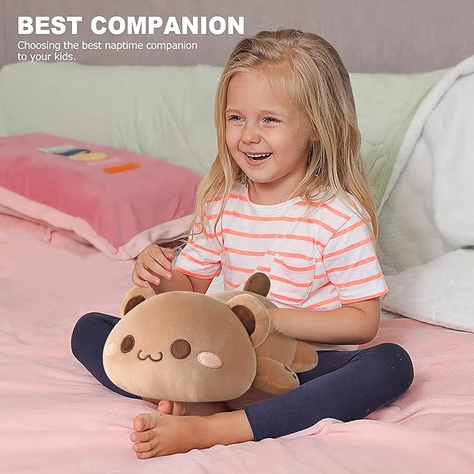 Onsoyours Cute Bear Plush Toy 20" Stuffed Animal Bear Soft Anime Large Plush Pillow for Kids (Brown Bear, 20")