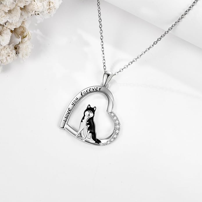 MONGAS Penguins/Guinea Pig/Pig/Fox/Corgi/Frog/Bunny/Koala8/Cow/French Bulldog Necklaces Penguin Gifts 925 Sterling Silver Hugging Penguins Cute Animal Jewelry for Women Sister