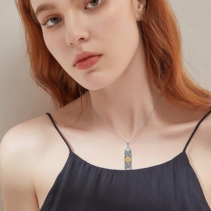 TIGER RIDER Urn Necklace for Ashes for Women 925 Sterling Silver Cremation Jewelry for Ashes