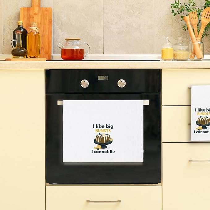 Funny Baking Kitchen Towels I Like Big Bundts I Cannot Lie Cleaning Cloth Funny Sayings Humorous Dish Towels Farmhouse Kitchen Decor Sweet Housewarming Gifts for Women Men Chef Bake Lover