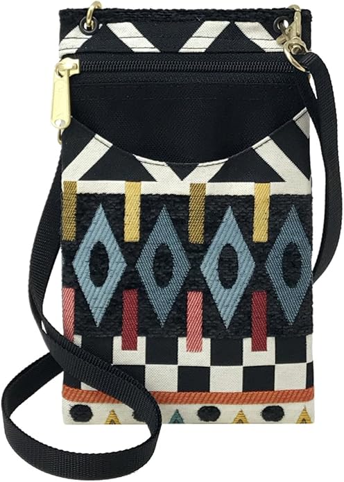 Danny K. Women's Tapestry Crossbody Cell Phone or Passport Purse, Handmade in USA