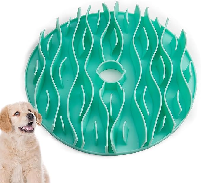 Insert, Dog Bowl Slow Feeder Accessories, Transform Your Lick Bowl to Slow Feeder Insert Dog Bowl, 6 Cups 9.8 Inch Green