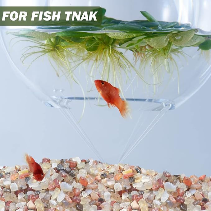 Halatool Crystal Pebbles 8 LB Bulk Bag 0.27"- 0.79" Natural Landscaping Pebbles Aquarium Gravel Decorative Polished Stone Suitable for Plants Home Decoration DIY Handmade Fish Tanks Vase Filler