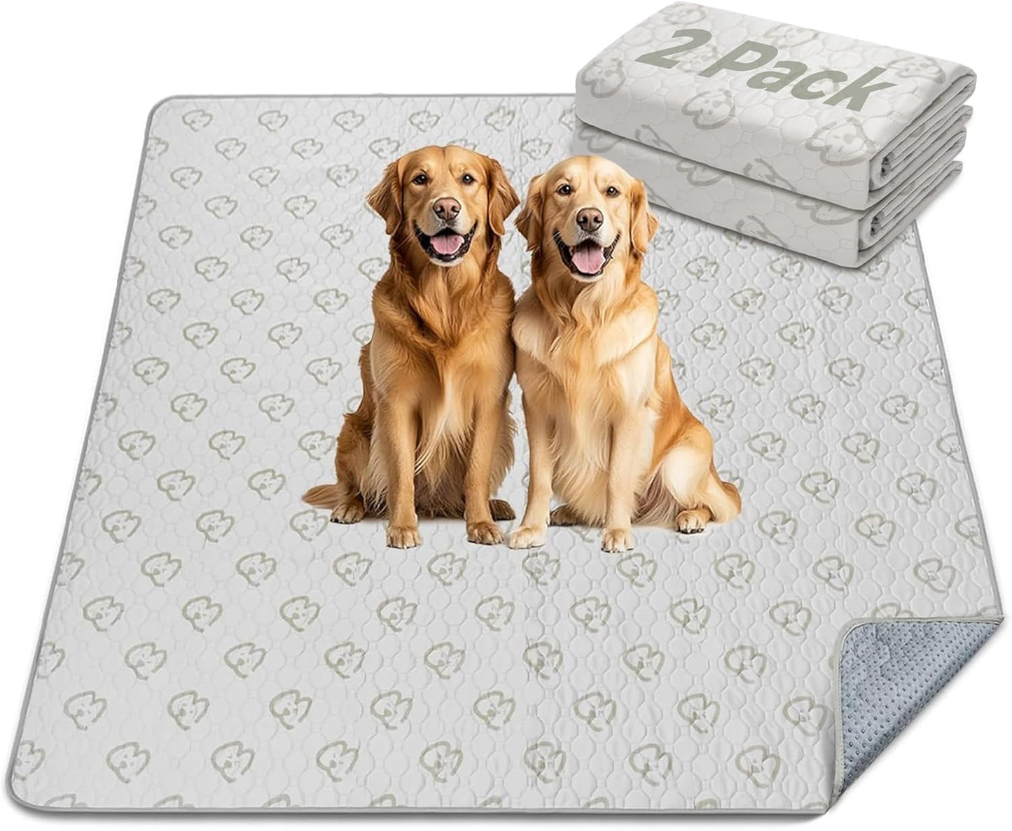 FXW Washable Pee Pads for Dogs, Puppy Pads with Super Absorbent, Specifically Designed for FXW Rollick/Homeplus 24inch 8 Panels Dog Playpen, 63" Square, Khaki, 2 Packs