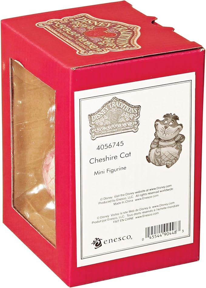 Enesco Disney Traditions by Jim Shore Alice in Wonderland Cheshire Cat Grinning Miniature Figurine, 3.125 Inch, Multicolor