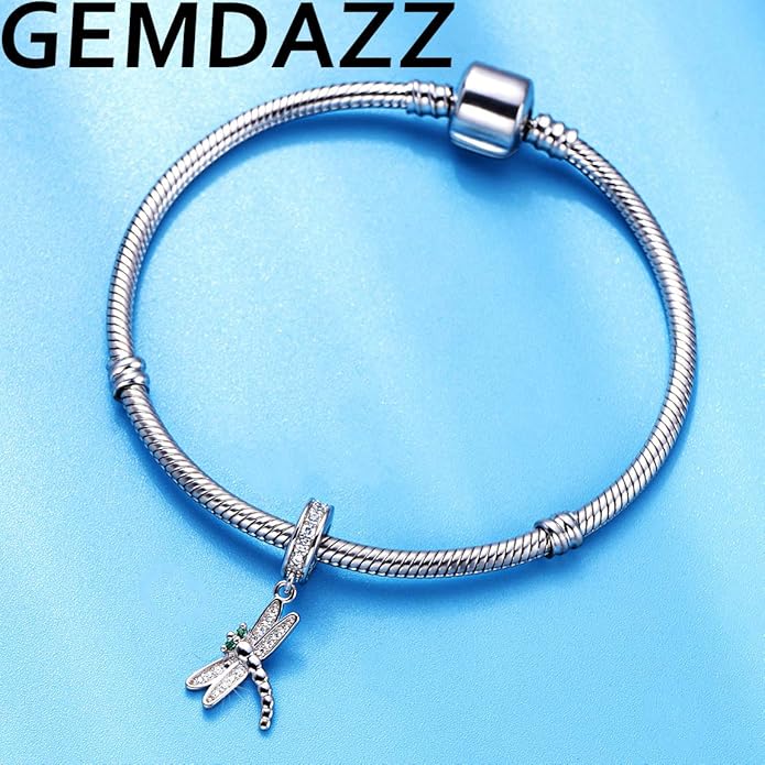 GEMDAZZ Animal Theme Charms in 925 Sterling Silver, Cute 3D Polar Bear, Frog, Cicada, Ladybug, Bee, Dragonfly Beads fit European Women Bracelet, Gift for Birthday/Christmas/Friends/Mom/Lover