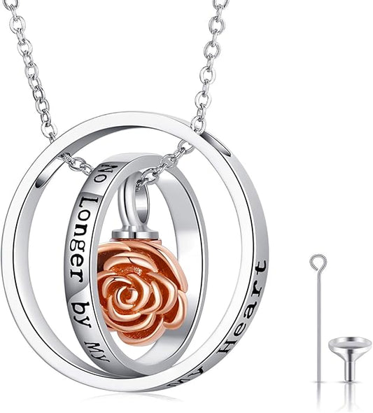 JUSTKIDSTOY Cremation Jewelry 925 Sterling Silver Sunflower/Rose/Paw Urn Necklace for Ashes Memorial Keepsake Gifts for Women
