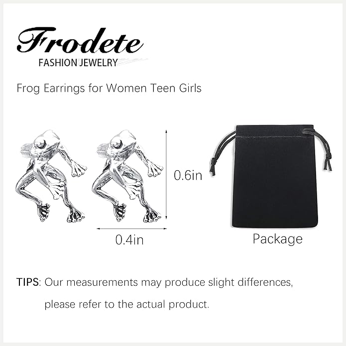 Frog Earrings for Women Mothers Day Gifts Vintage Frogs Shaped Stud Earrings Funny Cute 3D Animal Earrings Jewelry Gifts