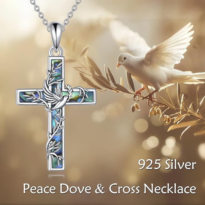 YFN Cross Necklace Sterling Silver Religious Cross Pendant Jewelry Christian Gifts for Women Men