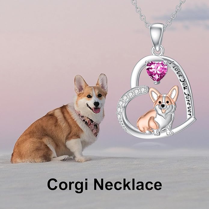 Dachshund Necklace 925 Sterling Silver Dachshund Birthstone Pendant Cute Animal Puppy Dog Dachshund Jewelry Gifts for Women Dachshund Lover