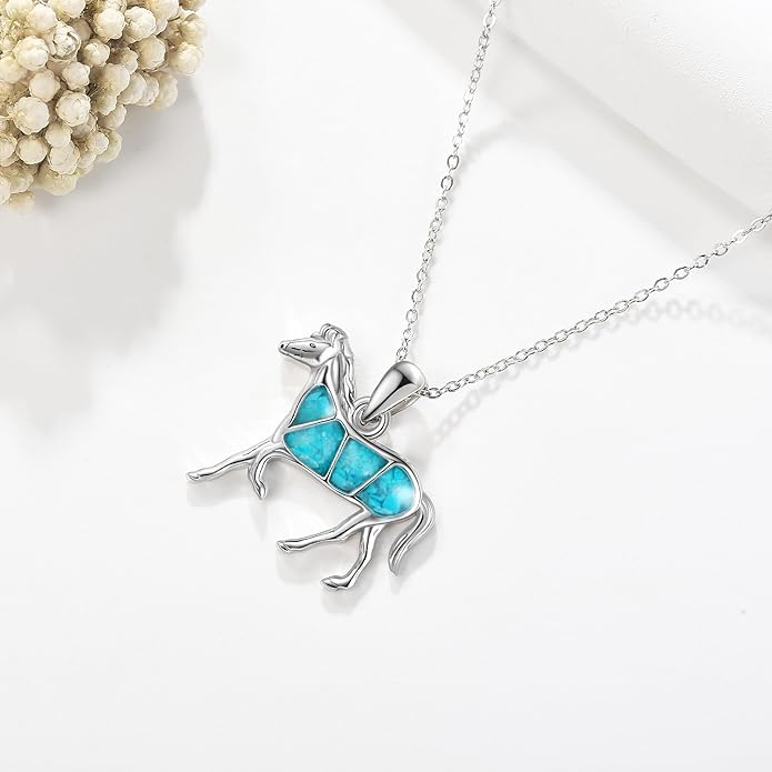 Sterling Silver Cute Animal Pendant Necklace Fox/Snake/Unicorn/Owl on Moon/Rabbit/Horse Necklace Jewelry Gifts for Women Mom Sister