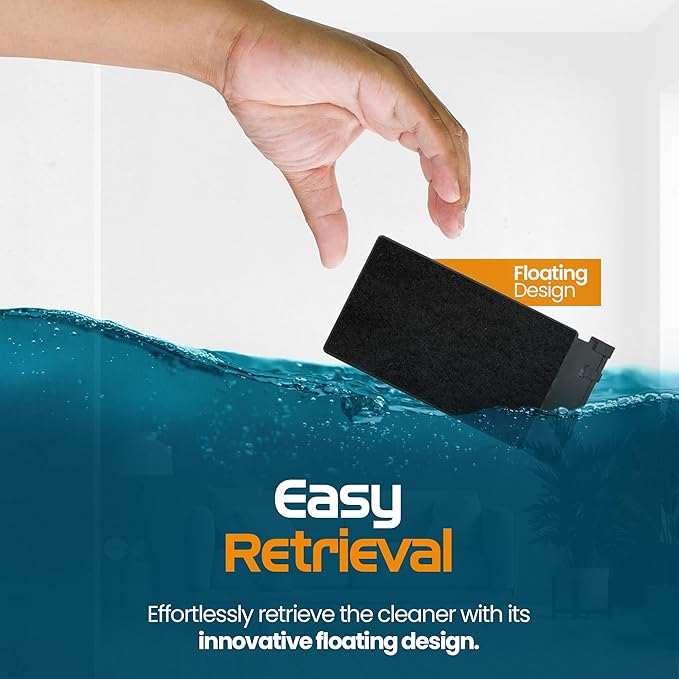 FL!PPER Flipper Cleaner Float - 2-in-1 Floating Magnetic Aquarium Glass Cleaner - Fish Tank Cleaner - Scrubber & Scraper Aquarium Cleaning Tools - Floating Fish Tank Cleaner, Nano