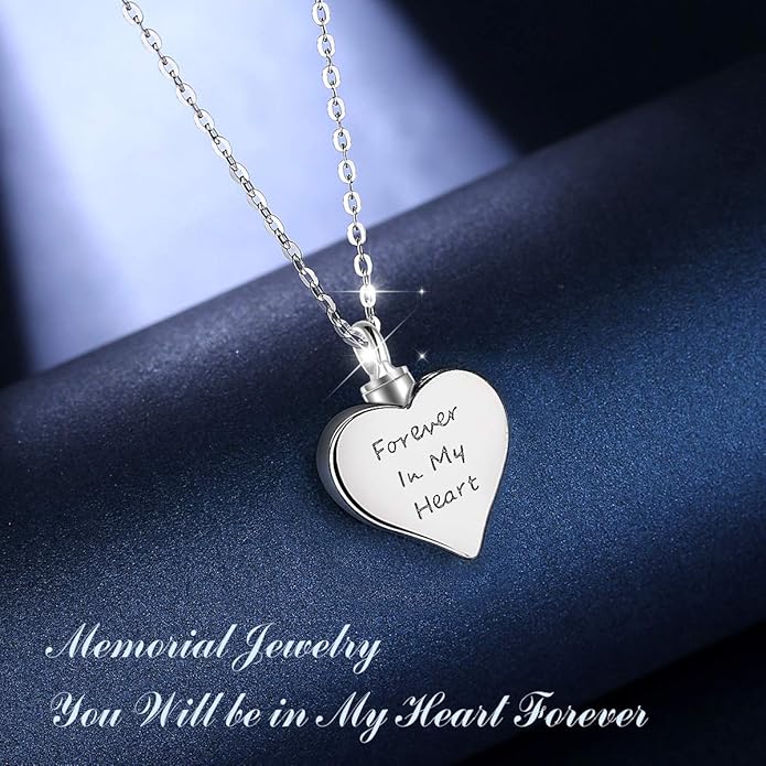 EUDORA Sterling Silver Urn Necklace for Ashes for Women Men, Ash Pendant for Human Cat Dog Ashes, Necklace for Ashes of Loved One Dad Mom Papa Pet Cremation Souvenir Jewelry for Funeral, 20inch
