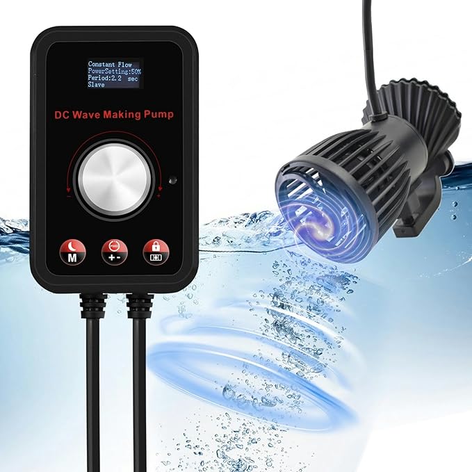 CONQUERALL 660-4700GPH 28W DC 24V Energy Saving Large Flow Wave Maker Controllable Multi Wave Suit for Marine Aquarium Tropical Fish and Reef Tank