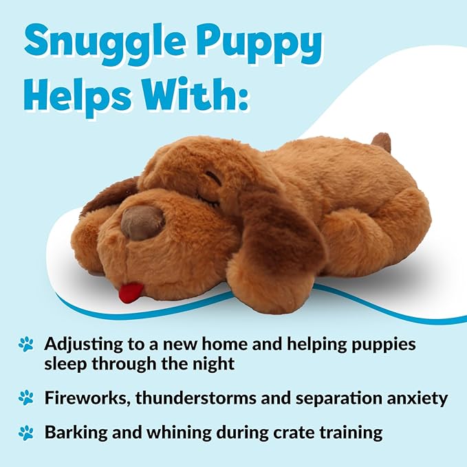 Original Snuggle Puppy Toys - Heartbeat Puppy for Dogs - Pet Anxiety Relief and Calming Aid - Comfort Dog Toys for Behavioral Training