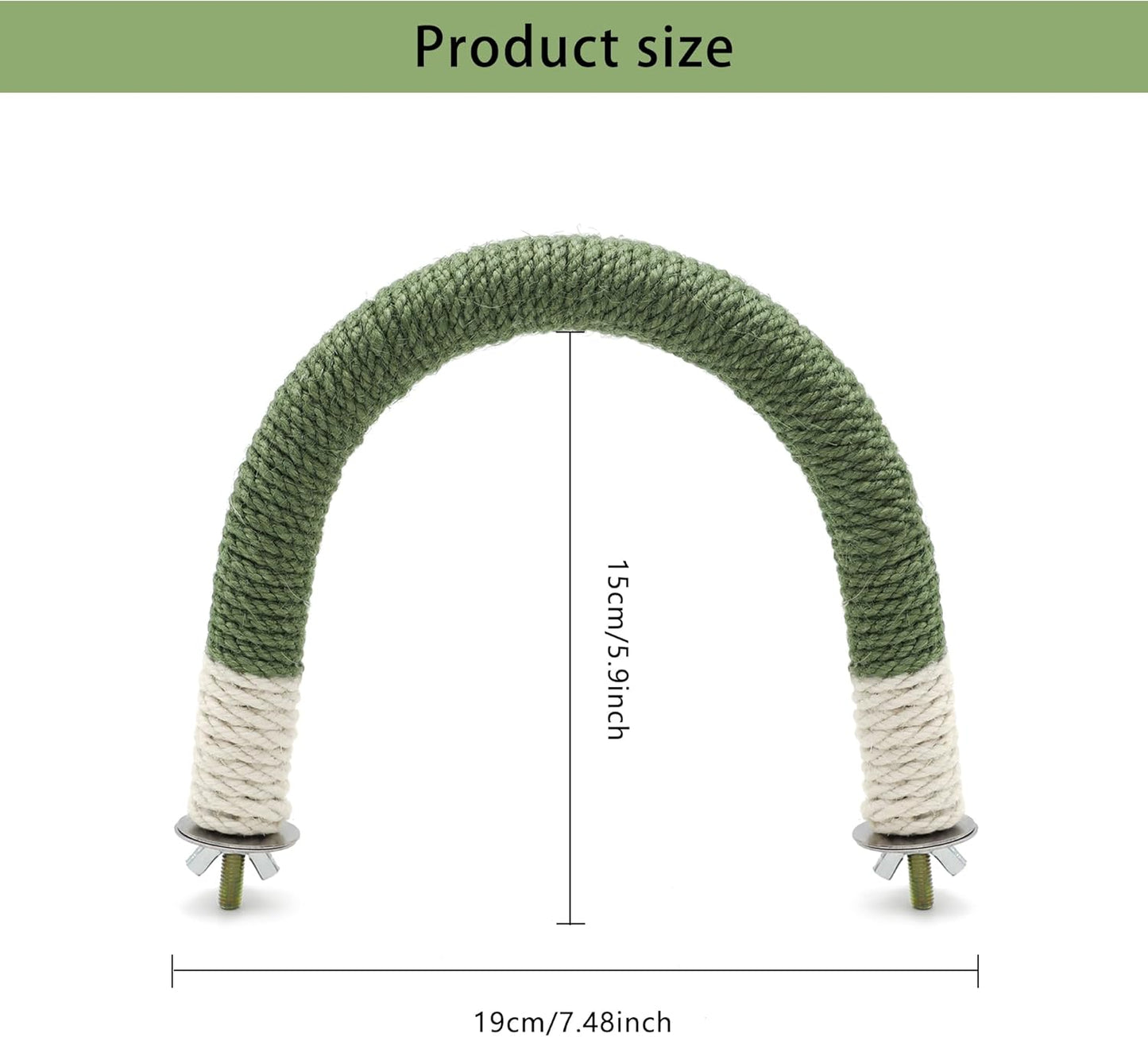 2 Pcs Medium Bird Stand Perch U Shape Hemp Rope Green Wood Parrot Perches for Medium Birds,Parakeets Macaw Cockatiels Conures Love Birds Finches,Bird Training Educational Stand Toys (M,2 Pack)